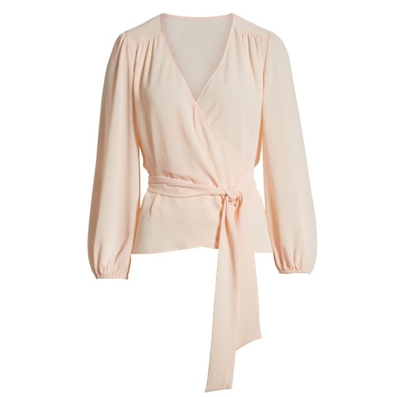 NEW Chealsea28 | Peachy pink wrap blouse Small - Picture 11 of 15